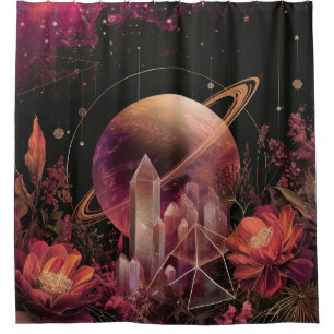 Luxury Gold Galaxy Planet Purple Space