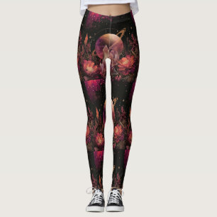Luxury Gold Galaxy Planet Purple Space Leggings