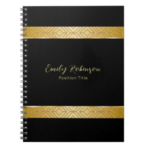 Luxury gold geometric pattern border notebook