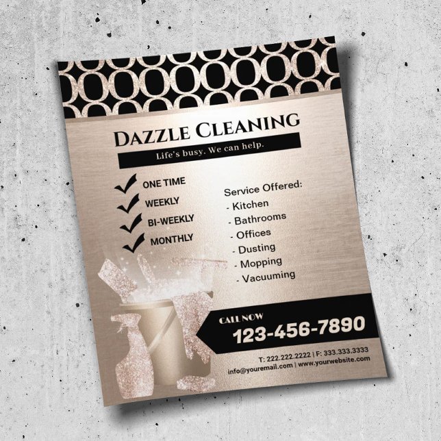 Luxury Gold Geometric Pattern Cleaning Service  Flyer (Creator Uploaded)