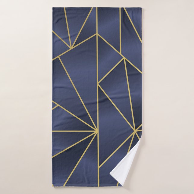 Luxury gold geometric seamless pattern bath towel (Bath Towel)