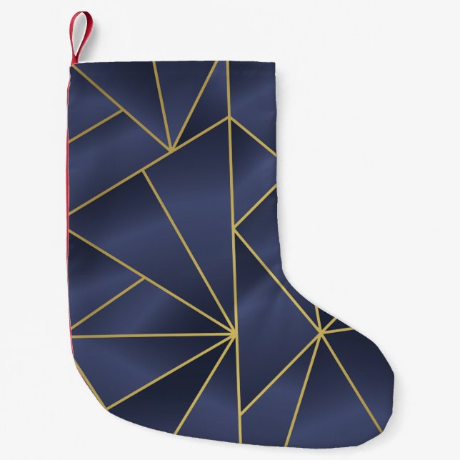 Luxury gold geometric seamless pattern small christmas stocking (Front)