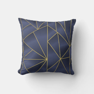 Luxury gold geometric seamless pattern throw pillow
