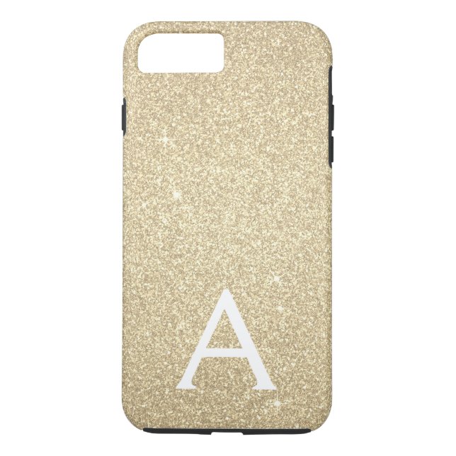 Luxury Gold Glitter and Sparkle Monogram Case-Mate iPhone Case (Back)
