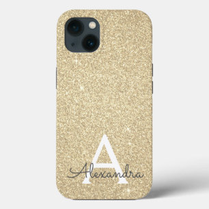 Luxury Gold Glitter and Sparkle Monogram Case-Mate iPhone 13 Case