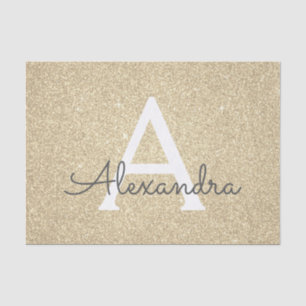 Luxury Gold Glitter and Sparkle Monogram Tissue Paper