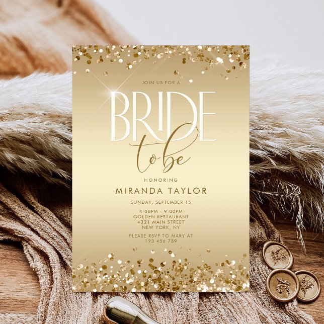 Luxury Gold Glitter Bridal Shower Invitation (Luxury Gold Glitter Bridal Shower Invitation)