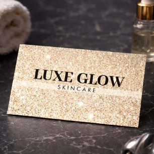 Luxury Gold Glitter Esthetician Minimalist Business Card