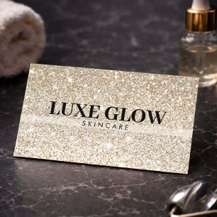Luxury Gold Glitter Esthetician Minimalist Business Card