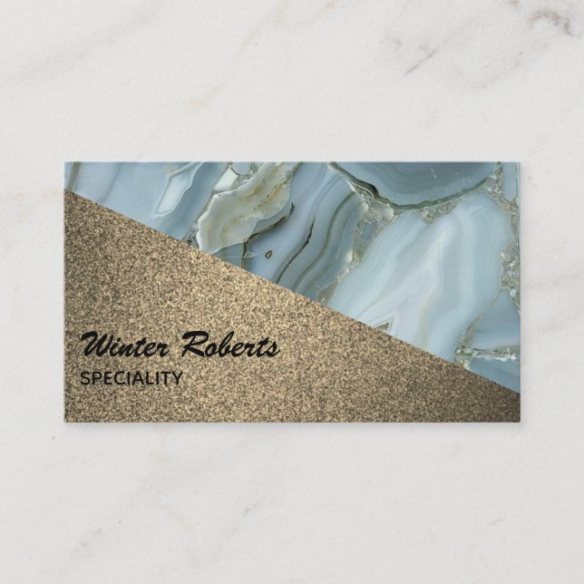 Luxury gold glitter marble business card (Front)