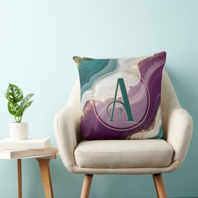 Luxury Gold Glitter Marble Pattern Throw Pillow (Chair)