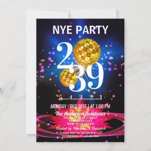 Luxury Gold Glitter New Year's Eve Party Invitation