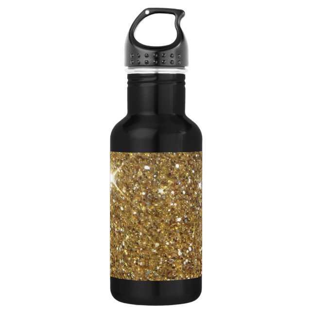 Luxury Gold Glitter - Printed Image 532 Ml Water Bottle (Front)