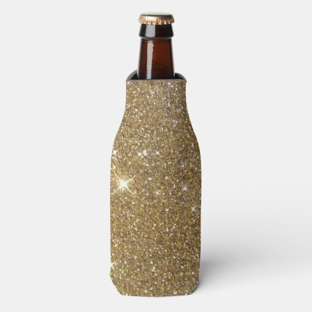 Luxury Gold Glitter - Printed Image Bottle Cooler (Bottle Front)