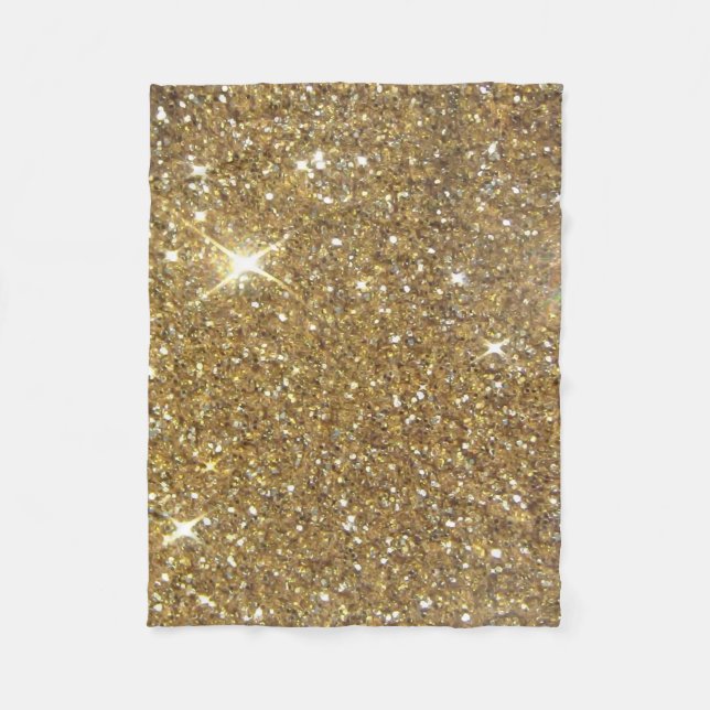 Luxury Gold Glitter - Printed Image Fleece Blanket (Front)