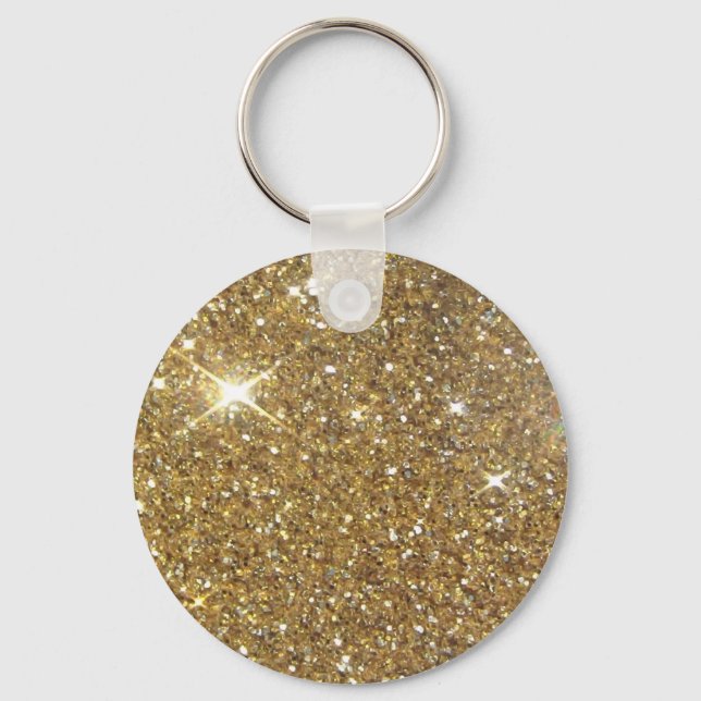 Luxury Gold Glitter - Printed Image Keychain (Front)