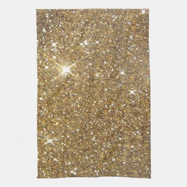 Luxury Gold Glitter - Printed Image Kitchen Towel (Vertical)