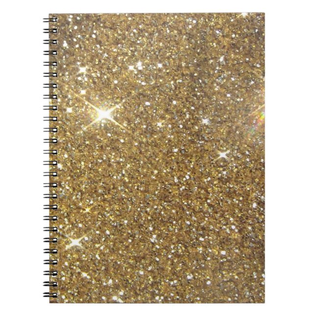Luxury Gold Glitter - Printed Image Notebook (Front)