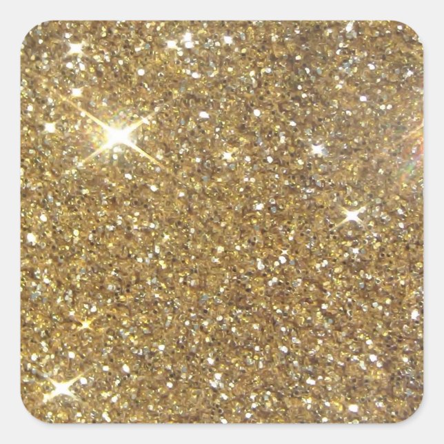 Luxury Gold Glitter - Printed Image Square Sticker (Front)