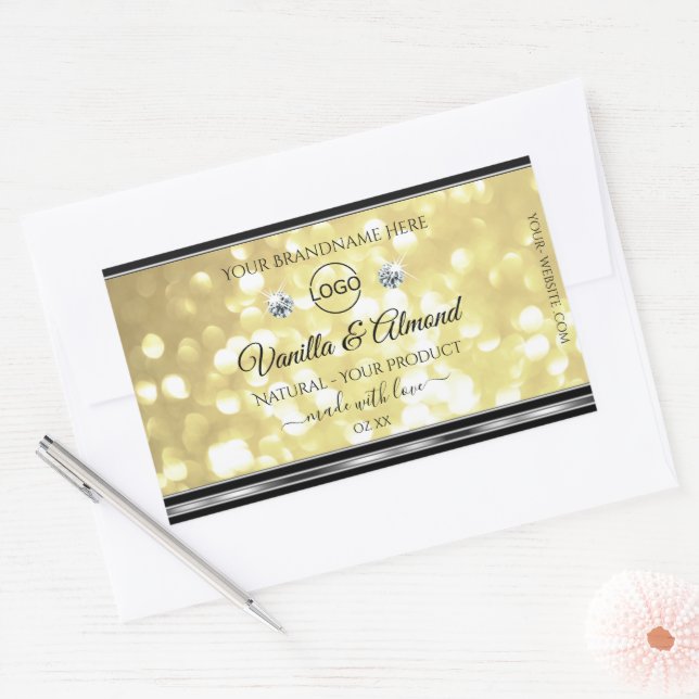 Luxury Gold Glitter Product Labels Diamonds Logo (Envelope)