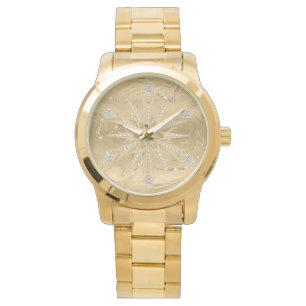 Luxury Gold Glitter Snowflake Diamond Men's Watch