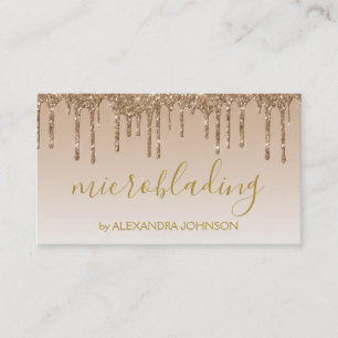 Luxury Gold Glitter Sparkle Microblading Business Card