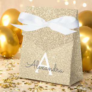 Luxury Gold Glitter & Sparkle Monogram Favor Box