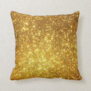 Luxury Gold Glitter Throw Pillow