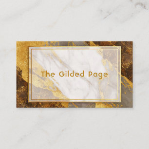 Luxury Gold Glitter White Marble Business Card