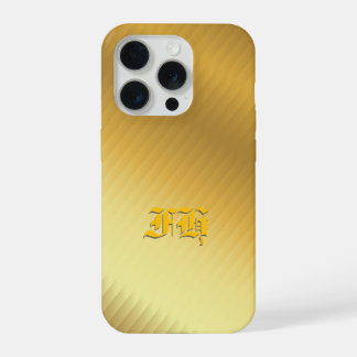 Luxury Gold Gradient Pattern Monogram Gothic Initi iPhone 15 Pro Case