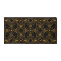 Luxury Gold Guilloché Seamless Pattern Desk Mat