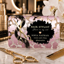 Luxury Gold Hair Stylist Clear Acrylic