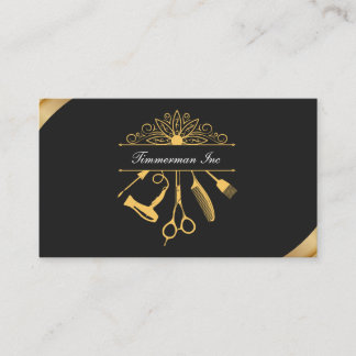 Luxury Gold Hair Stylist Elegant Salon Branding Business Card