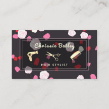 Luxury Gold Hair Stylist Tools Pink Floral