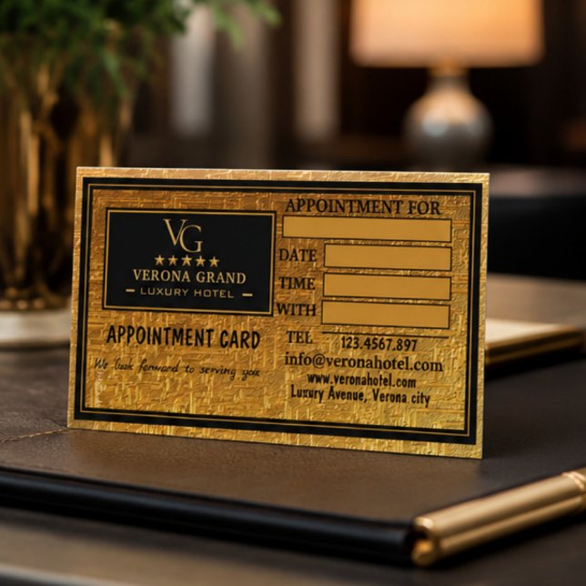 Luxury Gold Hotel Appointment Card  (Creator Uploaded)