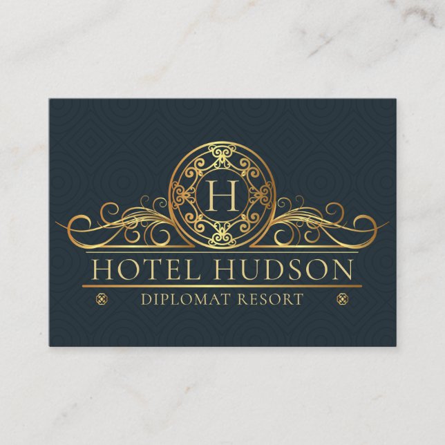 Luxury Gold Hotel Business Card (Front)