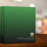 Luxury Gold Initial Logo Emerald Green Binder<br><div class="desc">Designed for Estate Planners and Law and Legal firms. This binder is ideal for organizing your client's portfolio information.</div>