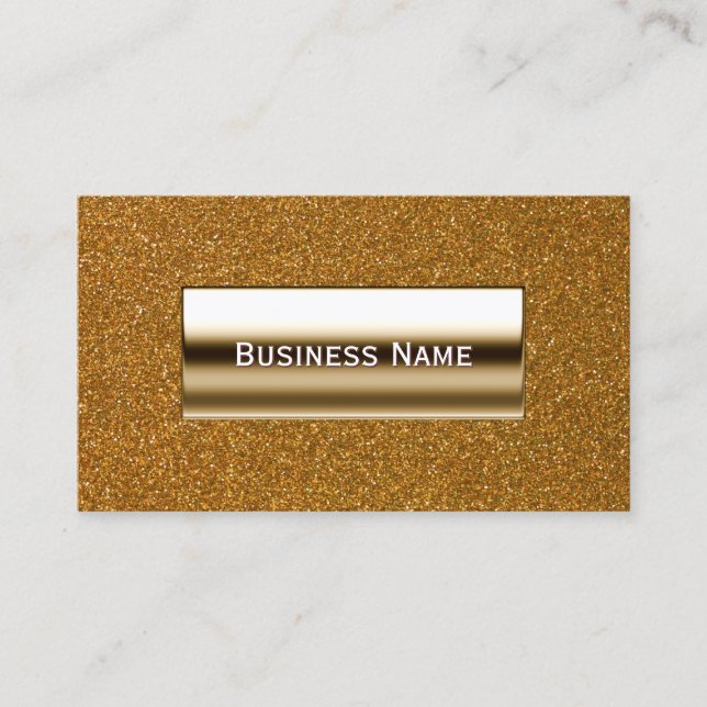 Luxury Gold Label Glitter Background Business Card (Front)