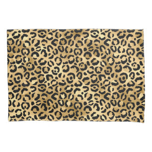 Luxury Gold Leopard Print-Cozy Glam Animal Pattern Pillowcase
