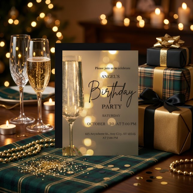 Luxury Gold Lights Birthday Invitation (Creator Uploaded)