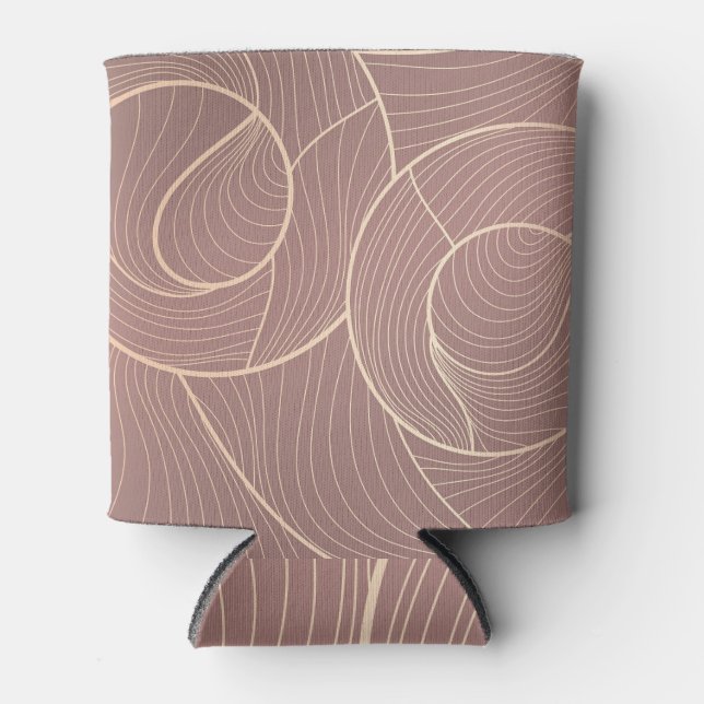 Luxury Gold Lines Pattern Background Can Cooler (Front)