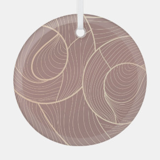 Luxury Gold Lines Pattern Background Glass Ornament