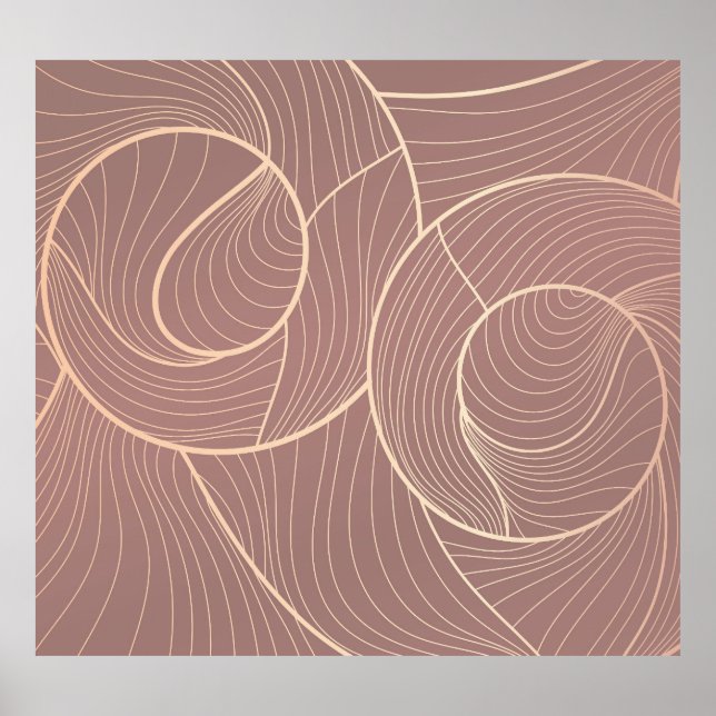 Luxury Gold Lines Pattern Background Poster (Front)