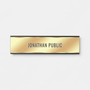 Luxury Gold Look Your Custom Text Name Template Door Sign