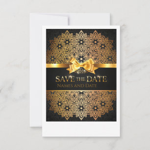 Luxury Gold Mandala Save the Date Invitation 