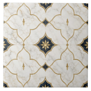 Luxury Gold Marble effect - Geometric Pattern Tile