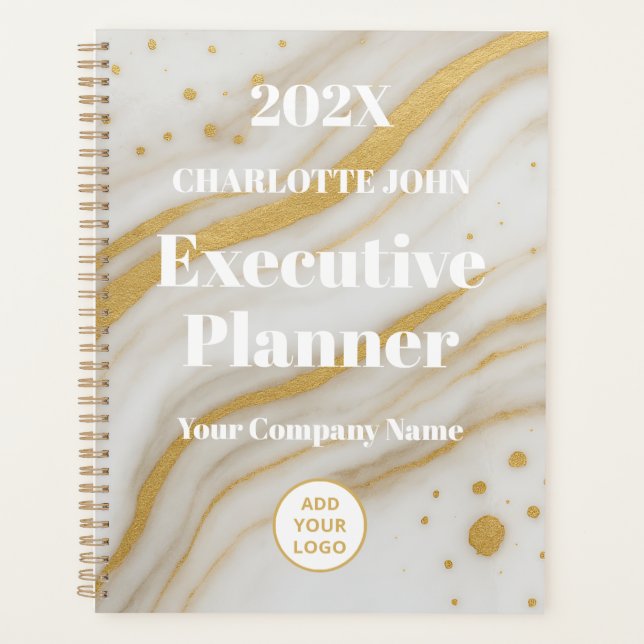 Luxury Gold Marble Executive 2026 Planner (Front)