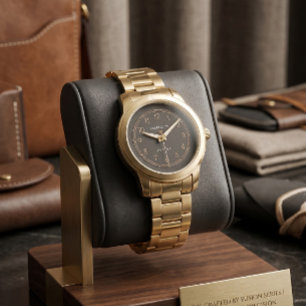Luxury Gold & Matte Black Watch