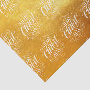 Luxury Gold Merry Christmas Religious Script Tissue Paper