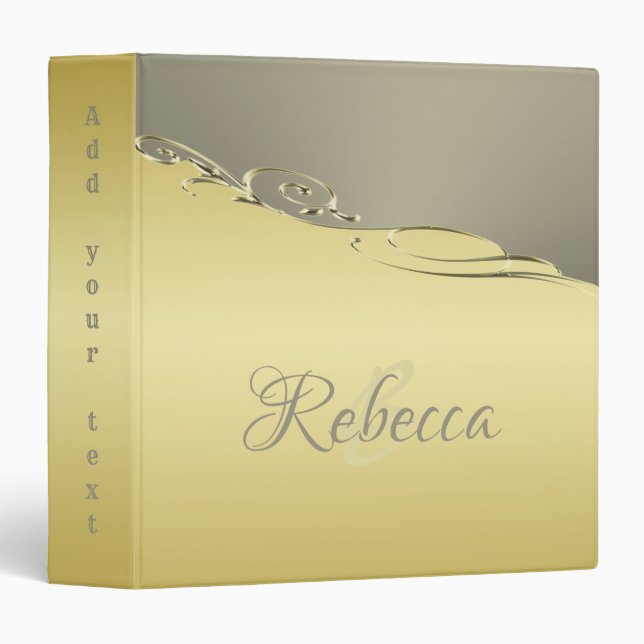 Luxury gold metal decorative on gold and silver binder (Front/Spine)